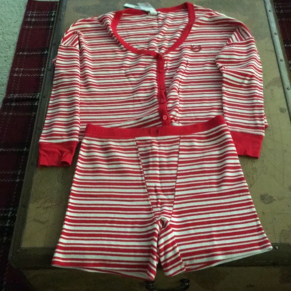 PINK Victoria's Secret Other - Pink Victoria’s Secret Red and White Striped Comfy Oversized Pajama Set